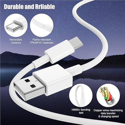 Car Carplay Cable for iPhone 17 16 15 Pro Plus Pro Max Air，3-Pack [3.3FT+3.3FT+6FT] USB A to USB C Cable for iPhone 17 16 15，for iPad Pro/Air/Mini，for Galaxy S25 S24，for MacBook Pro/Air and More