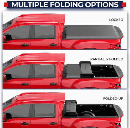 MOSTPLUS 6.5FT Quad Fold Soft Truck Bed Tonneau Cover Compatible with 2016-2026 Nissan Titan | Fleetside 78Inch On Top