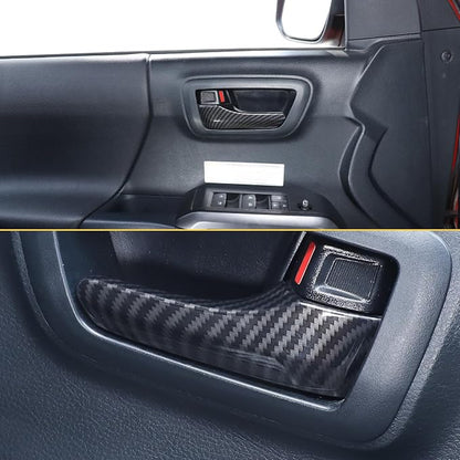 Car Inner Door Handles Cover Trim Compatible with Toyota Tacoma 2016-2022, Auto Inner Door Handles Cover Interior Door Handles Protector Trim Decorate Covers Accessories (carbon fiber pattern)