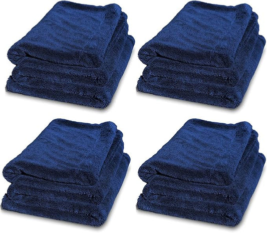 XL Car Drying Towel,1300 GSM Professional Car Towel with Double Twisted Loop, Car Drying Towels Extra Large Super Absorbent, Microfiber Drying Towels for Cars, Trucks - 40"x24", Navy 4-Pack