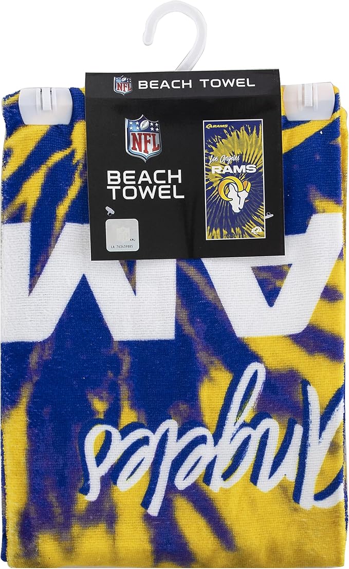 Northwest NFL Los Angeles Rams Unisex-Adult Beach Towel, 30" x 60", Psychedelic