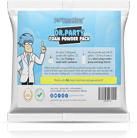 Partymachines Foam Powder - Great for the Skeptic who Want to use Powder Packs in Their Foam Cannon - Test This Product in the Large Party Bubble generators - just Like the Video on This Page