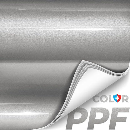 ColorFusion PPF by VViViD, Gloss GT Silver Dry Apply PPF Vinyl Car Wrap Roll 1.3ft x 5ft