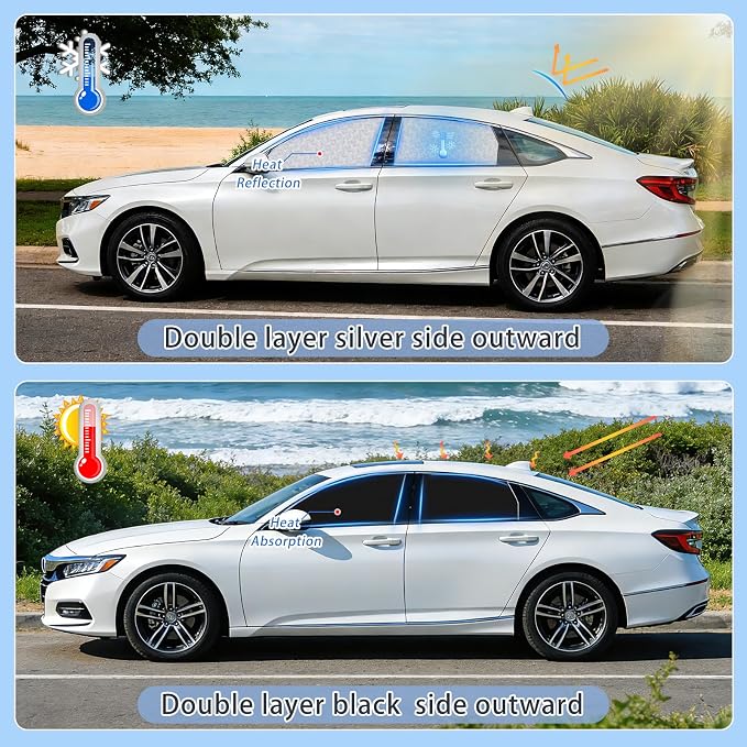 ZATOOTO Car Window Shades for Honda Accord 2018-2023, 4 Pcs Magnetic Car Window Covers, 100% UV Protection Foldable Privacy Curtains Side Window Sun Shade for Baby Breastfeeding Sleeping Camping