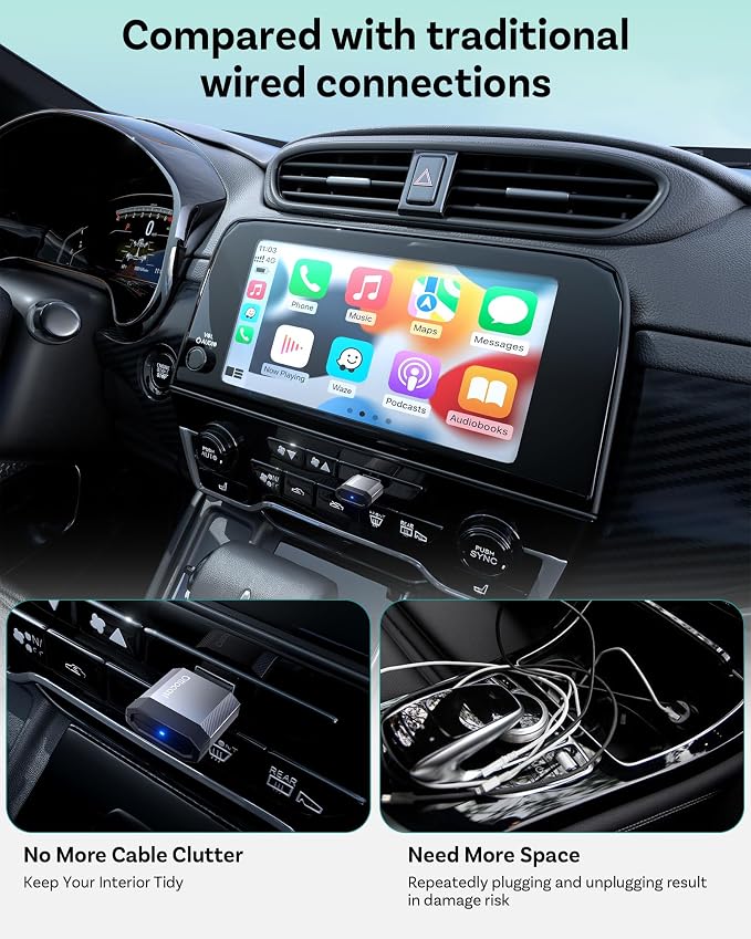 OTTOCAST Mini Nova 2026 Wireless CarPlay & Android Auto Adapter, Ultra-Compact 2-in-1 Dongle, 5-Second Auto-Connect, iOS 10+ & Android 11+