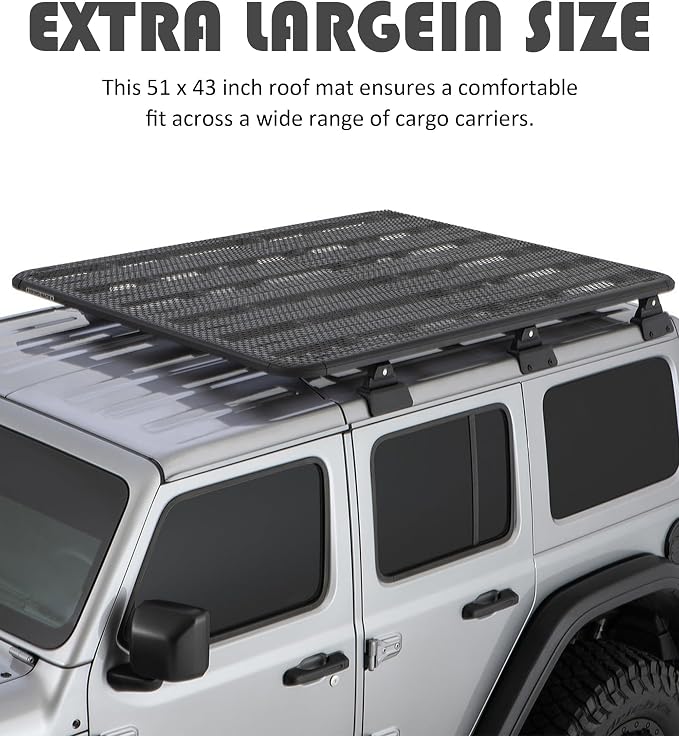 Roof Rack Pads, 51"x43" Rooftop Cargo Bag Mat,Car Accessories Roof Cargo Bag Protective Mat,Roof Mat Car Skid Proof Mat,Universal Roof Rack Pad for Protection from Car Roof Racks,Fits Most Vehicles