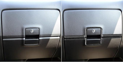 Real Carbon Fiber Fit for Chevy Silverado/GMC Sierra 1500 2014-2018 for 2500/3500HD 2015-2019 Car Co-Pilot Glove Box Decorative Strip Trim Dash Decals Sticker Auto Interior Accessories Cover Black