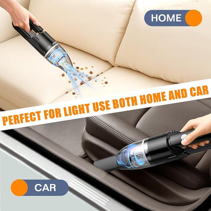 Handheld Car Vacuum Portable Cordless, Dust Buster Rechargeable High Power Suction, Mini Hand Held Vacuum Cleaner with Washable HEPA Filter, Multi-Nozzles, Lightweight Hand Vacuum for Car Home Office