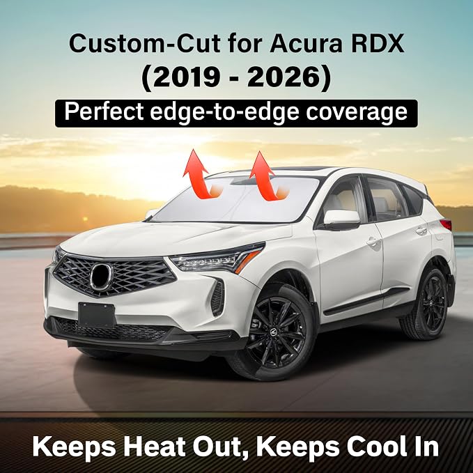 EcoNour Windshield Sunshade Compatible for Acura RDX 2019-2024 2025 2026, Sun Visor for Front Windshield & Window Sun Shade Cover, UV Heat Blocker & Protector, Car Accessories