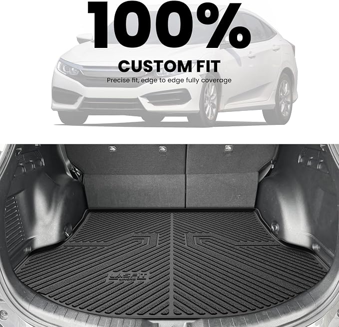 LASFIT Cargo Trunk Mat for Toyota RAV4 2013-2018 (Include Hybrid) All Weather TPE Custom Fit Waterproof RAV 4 Cargo Liner Accessories, Lifespan 5 Years+, Black