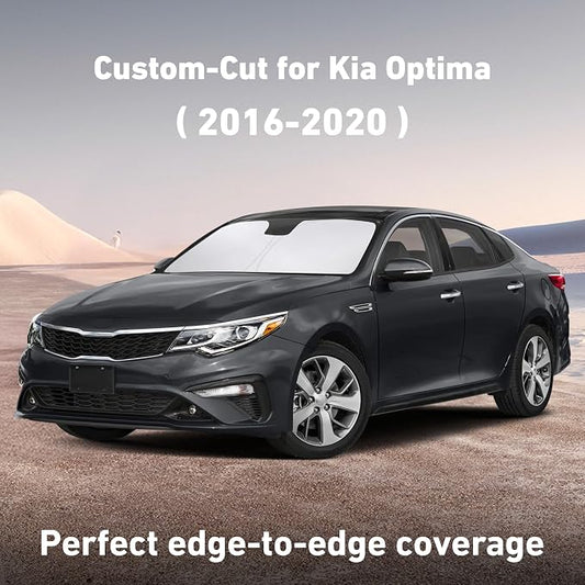 EcoNour Windshield Sunshade Compatible for Kia Optima 2016-2018 2019 2020, Sun Visor for Front Windshield & Window Sun Shade Cover, UV Heat Blocker & Protector, Car Accessories