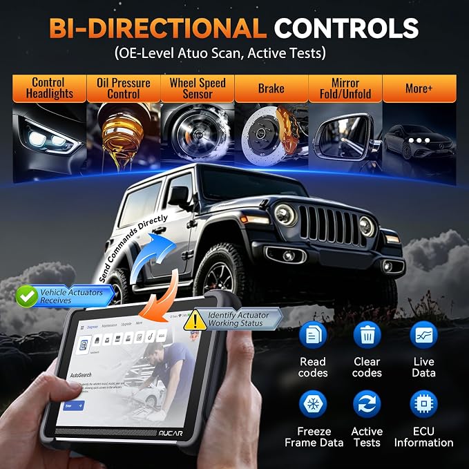 MUCAR 892BT AI Bi-Directional OBD2 Scanner, Full System OBD2 Scanner Diagnostic Tool,35 Services,ECU Coding,FCA Autoauth,CANFD&DOIP,for Car Owners, DIYer, Technicians, Inspectors, Trainees and Others