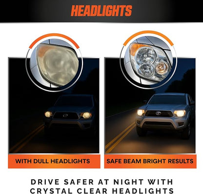 BEAM BRIGHT Ceramic Headlight Restoration Kit – Car Headlights Cleaner & Restorer for Cloudy, Yellowed Headlights - with UV Protection for Durable Clarity & Shine - No Power Tools Needed