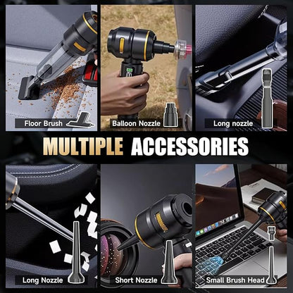 Handheld Car Vacuum Cordless, 17000PA Mini Car Vacuum Portable Cordless, Brushless Motor with Digital Display, Car Vacuum Cleaner for Office Desk Home Kitchen Car Pet Hair, Travel