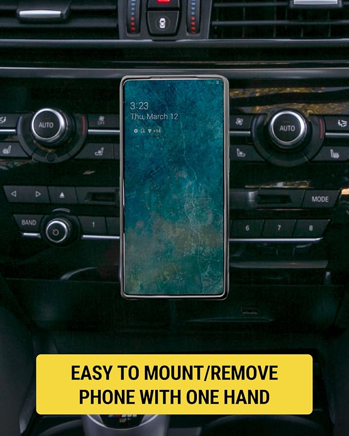 Scosche SMS1CD MagSafe CD Slot Phone Mount, Adjustable Magnetic Cell Phone Holder for Car CD Player, Compatible with iPhone 16 15 14 13 12 Pro Max Mini Plus, Mag Safe Case & More with MagSafe Ring