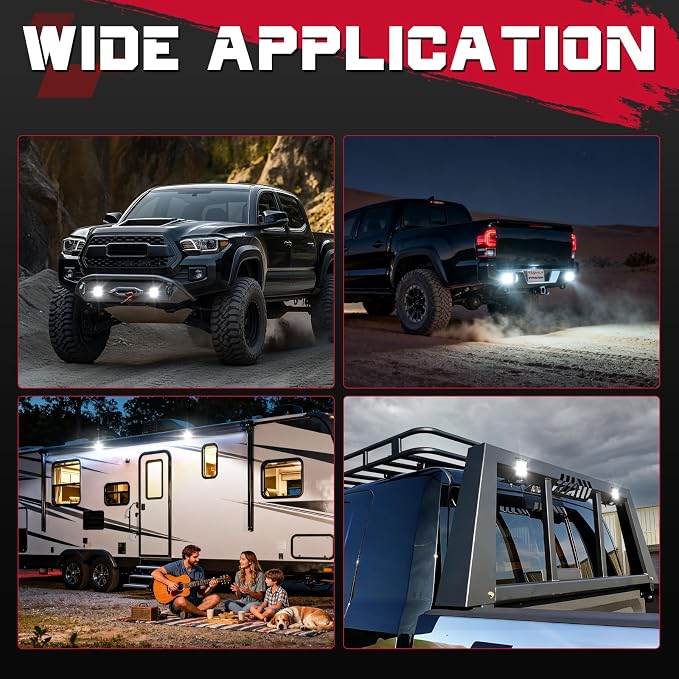 LED Cubes, OFFROADTOWN 3inch 120W CREE LED Pods Driving Lights Cubes Ditch Light Off Road Lights Reverse Light for Truck Pickup UTV ATV SUV Boat 4x4 Car - Diffusion Beam