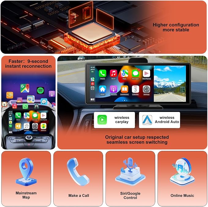Wireless CarPlay Adapter Compatible with Apple CarPlay 2026 Upgraded Mini Design,USB/USB-C Plug and Play,Stable Low-Latency Connection for iPhone & Android