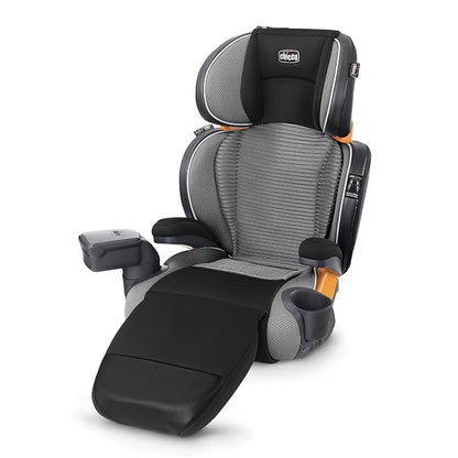 Chicco KidFit Zip Air Plus 2-in-1 Belt Positioning Booster Car Seat, Backless and High Back Booster Seat, for Children Aged 4 Years and Up and 40-100 lbs, Q Collection/Black/Grey