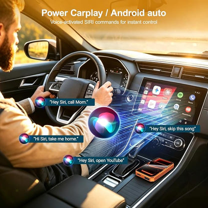 Wireless CarPlay Android Auto Adapter with HDMI & USB Port, Magic AI Box Built-in Play Store YouTube, TikTok, and Screen Mirroring, Plug and Play Wireless CarPlay Converter