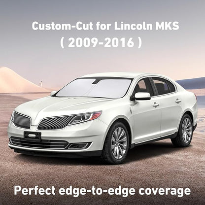 EcoNour Windshield Sunshade Compatible for Lincoln MKS 2009-2014 2015 2016, Sun Visor for Front Windshield & Window Sun Shade Cover, UV Heat Blocker & Protector, Car Accessories