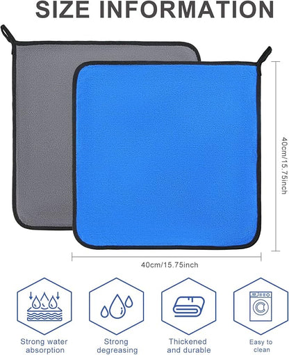 Nuenen 20 Pcs Microfiber Car Drying Towels Microfiber Cleaning Cloth 800 GSM Thick Plush Cleaning Dusting Cloth Auto Detailing Absorbent Towels Rags for Car Household Kitchen Window(Grey and Blue)