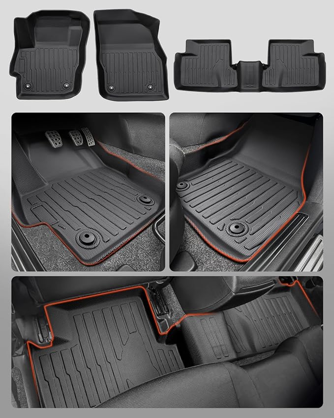 for Mazda 3 Floor Mats 2013 2012 2011 2010, Full Set TPE for Mazda 3 Hatchback/Sedan All Weather Floor Liners Car Rubber Carpet Interior Accessories 2010-2013,3Pcs Black