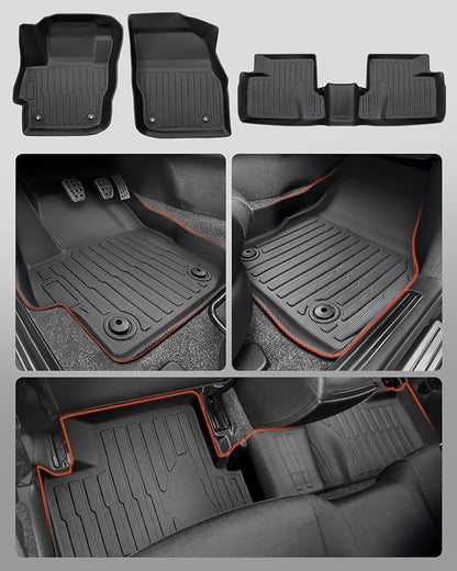 for Mazda 3 Floor Mats 2013 2012 2011 2010, Full Set TPE for Mazda 3 Hatchback/Sedan All Weather Floor Liners Car Rubber Carpet Interior Accessories 2010-2013,3Pcs Black