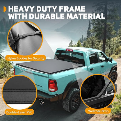 Soft Tri-Fold Truck Bed Tonneau Cover Fit for Chevy Colorado/GMC Canyon 2015-2026 5.2 ft Bed