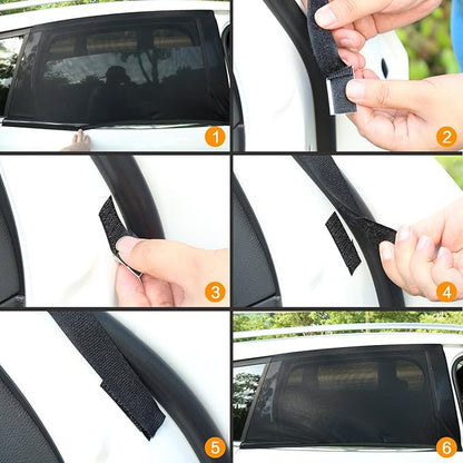 2Pack Mesh Car Window Cover 34" to 43", Window Screen Side Window Car Sun Shade for Camping Overnight Sleeping Baby Feeding, Fit for Most SUVs