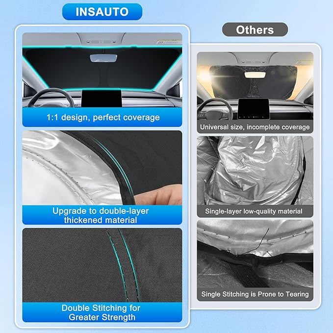 INSAUTO Custom Fit Windshield Sun Shade Accessories for Mazda CX5 CX-5 2017-2026, Foldable Front Window Sunshade, UV & Heat Reflector, Keeps Interior Cool, Includes Storage Bag