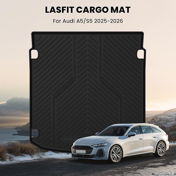 LASFIT Cargo Mat for Audi A5/S5 2025-2026(New Body), Custom Fit All-Weather TPE Trunk Mat for Audi Accessories, Waterproof, Easy to Clean, Black