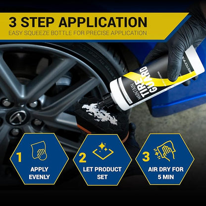 Maintain Tire Guard Side Wall Coating - Long Lasting Water-Based Acrylic Tire Shine Protectant for High-Gloss Finish, Durable Car Wheel Care Gel Repels Dirt and Water, No Sling - 16oz
