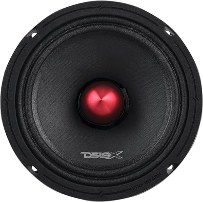 DS18 PRO-X6.4BM Loudspeaker - 6.5", Midrange, Red Aluminum Bullet, 500W Max, 250W RMS, 4 Ohms - Premium Quality Audio Door Speakers for Car or Truck Stereo Sound System (1 Speaker)