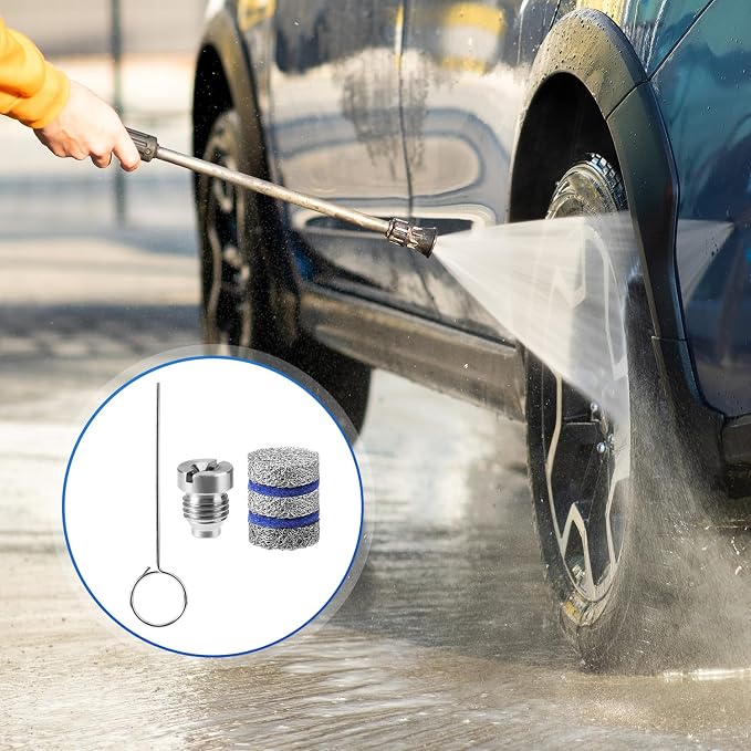 2 Sets 1.1mm Foam Cannon Orifice Filter Kits, Stainless Steel Premium 0.04in Cannon Orifice Nozzles Torch Tip and Maker Meshes Kit Practical Accessories for Raincovo Viking Snow Foam Lance (5 Layer)