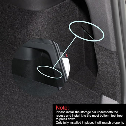 LUCKEASY 2PCS Trunk Storage Bins for Tesla Model Y 2022-2024 Gigafactory | Not Fit Juniper 2025+, Not Fit Fremont Builds, Trunk Organizer With Lids, Trash Cans, Car Accessories, TPE, Black