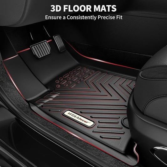 YITAMOTOR Floor Mats Fits for 2020-2026 Ford Explorer 6 Passenger Models, All-Weather Custom Fit TPE Floor Liners Set, 1st, 2nd and 3rd Row