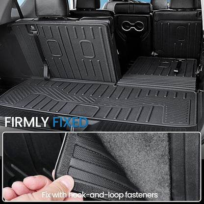 Floor Mats Cargo Mat for Honda Pilot 2026 2025 2024 2023, All Weather TPE Cargo Liner Trunk Mat with Backrest Mat Door Sill Protectors Car Accessories for Pilot (Floor Mats Set)
