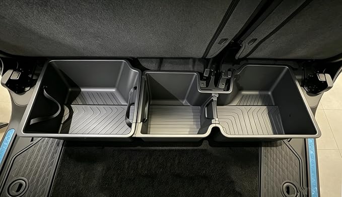 Under Seat Storage Boxes - Compatible with 2019-2026 Dodge Ram 1500 Crew Cab (Not for Classic), Heavy Duty Upgraded Rear Under Back Seat Storage Truck Cargo Black Tool Box Organizer