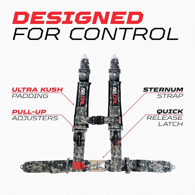 1pc 4 Point Harness for Bucket Seat, Push Release, 10 Color Options, Racing Harness, Race Car, Off Road, UTV, RZR [6008A7]