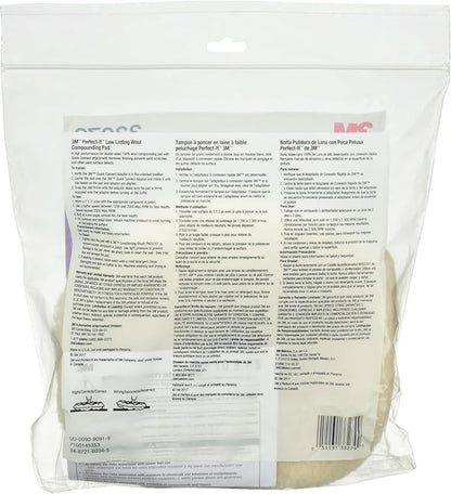 Perfect-It 3M Low Linting Wool Compounding Pad, 33279, 9 in