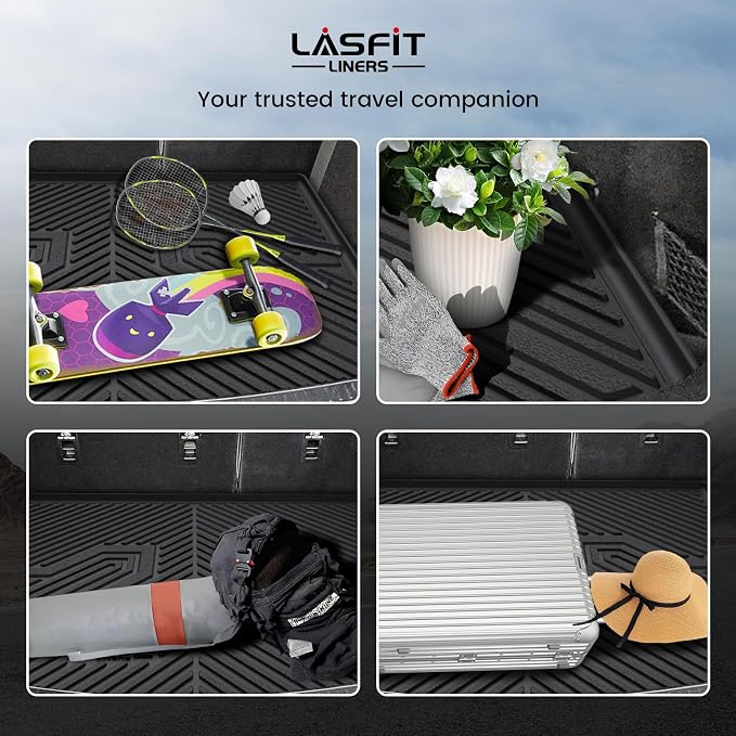 LASFIT Cargo Mat for Lincoln Corsair 2026 2025 2024 2023 2022 2021 2020, All Weather TPE Trunk Mat Custom Fit Cargo Liner Front & Rear Trunk Liner, Black, Easy to Clean
