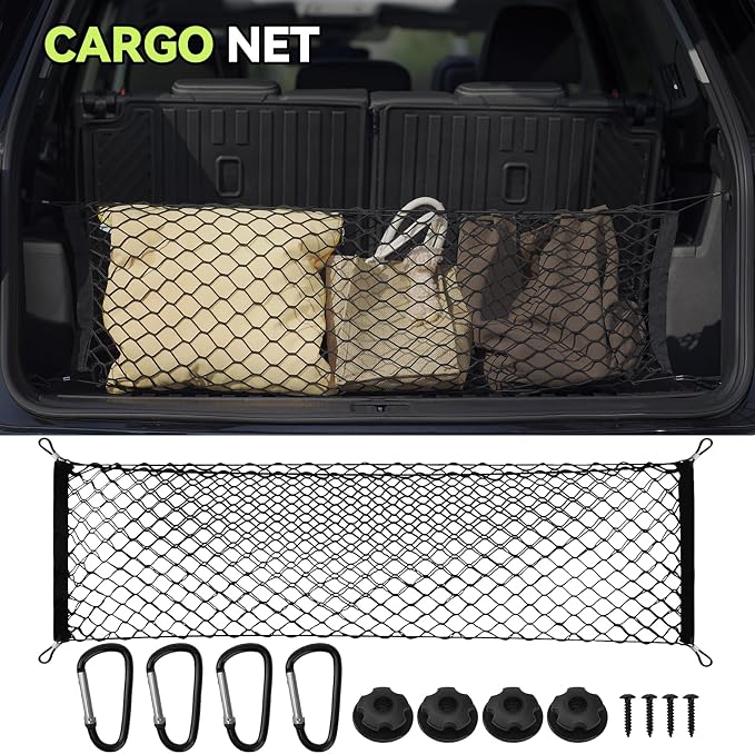 Tongama-Floor Mats for 2022-2025 2026 Hyundai Tucson Gas, All Weather TPE Trunk Mat and Backrest Mats Protector and Cargo Net and Door Sill Guards for Hyundai Tucson Floor Liner Accessories