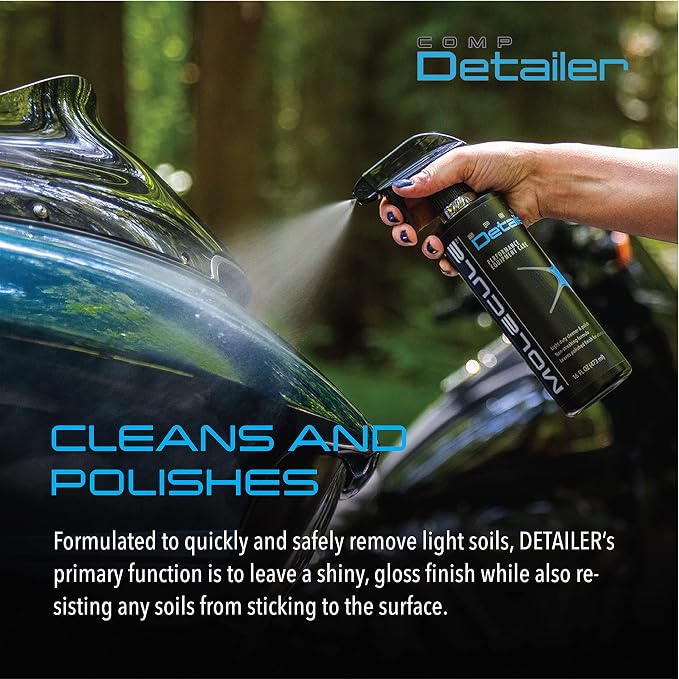 Molecule Competition Detailer Spray | Instant Car Shine Spray for Detailing Kits | Cleans & Polishes Auto Surfaces | Resists Dirt Buildup | Car Accessories Safe | 16 Ounces