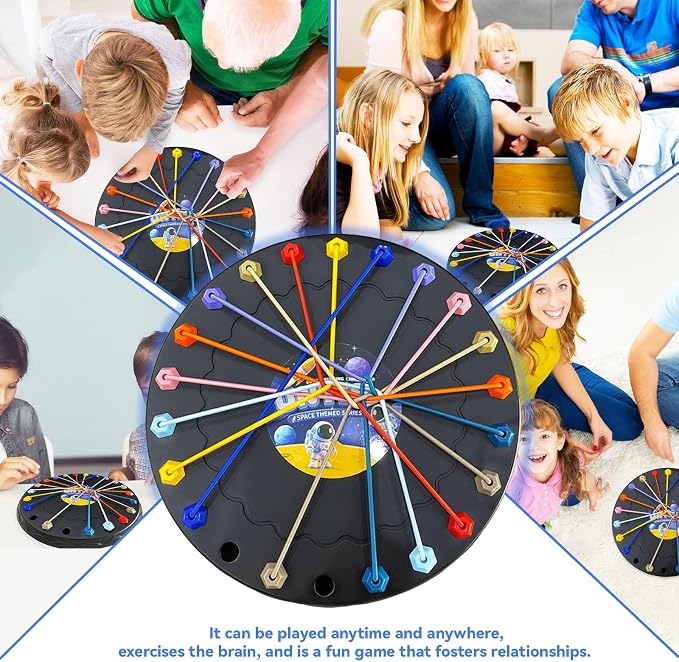 Brainy Knots Rope Untangling Game，Children's Rope Challenge Game，Strategy Untangling Challenge Puzzle ，Suitable for Family Parent-Child Interaction, Travel & Parties Gifts