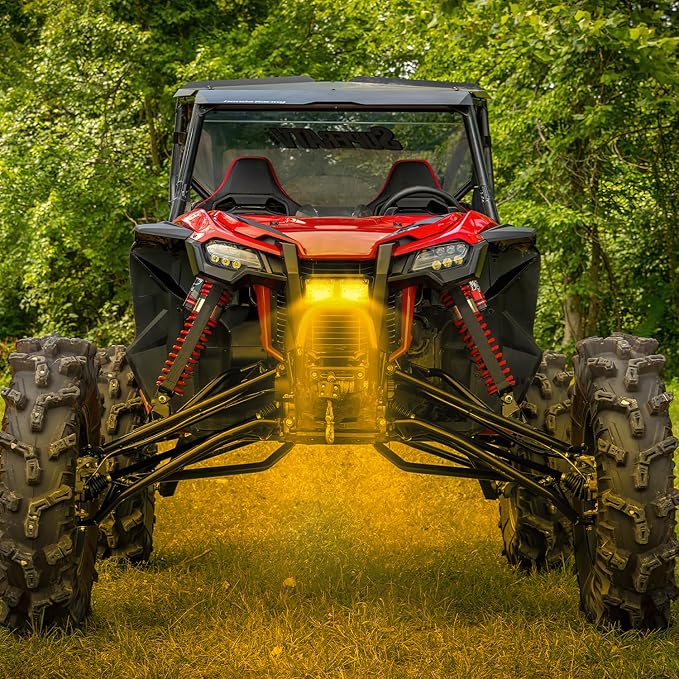 Nilight Side Shooter LED Light Bar 2PCS 4.3Inch Triple Row Spot Flood Combo Yellow Beam Lighting with 5Pin Rocker Switch Wiring Harness Kit for Off Road Light on Truck SUV ATV UTV