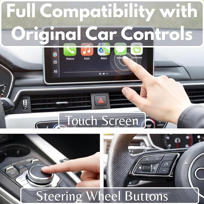 C-Pro [Native USB-A] Wireless CarPlay & Android Auto Adapter – for Cars with Wired Systems – Dual Memory, Ideal for Couples – Zinc Casing to Prevent Overheating – 2-in-1 Dongle