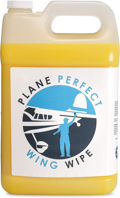 Plane Perfect Wing Wipe Quick Detail Spray Sealant - Hydrophobic Aviation Grade Spray Wax with UV Protection - Long Lasting Nano Spec Shine for Airplanes, Cars, Boats & Motorcycles | 128 Oz