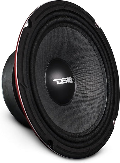 DS18 PRO-X8.4M Loudspeaker - 4", Midrange, Red Steel Basket, 550W Max, 275W RMS, 8 Ohms - Premium Quality Audio Door Speakers for Car or Truck Stereo Sound System (1 Speaker)
