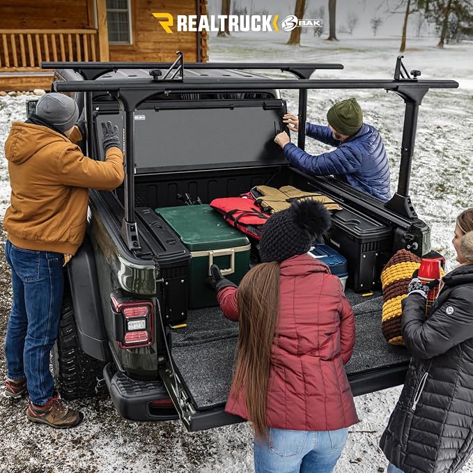 RealTruck BAK MX4 TS Hard Folding Truck Bed Tonneau Cover | 449120TS | Fits 2014-2019 Chevy/GMC Silverado/Sierra 1500/2500/3500 19' LTD/Lgcy 5' 9" Bed (70.8")