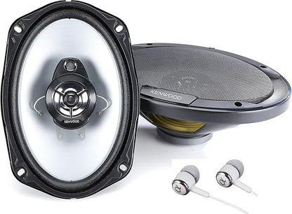 Kenwood KFC-6966S 800W Max 6" x 9" 3-Way 4 ohms impedance Car Stereo Coaxial Speakers Pair